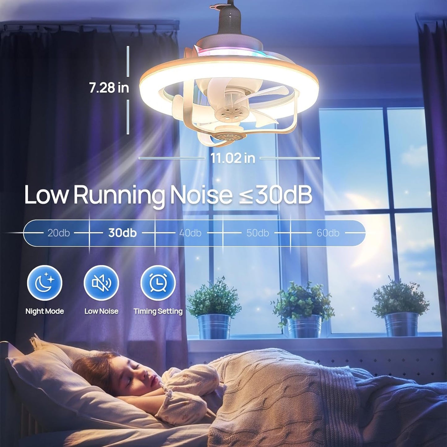 Led luster sa ventilatorom E27