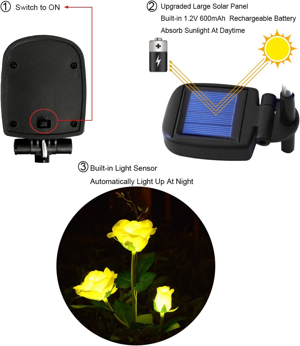 Solarna lampa-Ruža-2kom